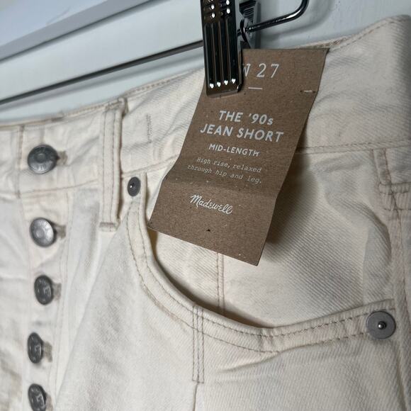 Madewell '90s Mid-Length Jean Short in Vintage Canvas Waist 27 - Picture 3 of 6